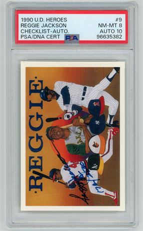 1990 Upper Deck #9 Reggie Jackson CL Auto 173/2500 PSA 8 Auto 10