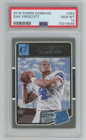 2016 Donruss #362 Dak Prescott Rated Rookie PSA 10 GEM MINT