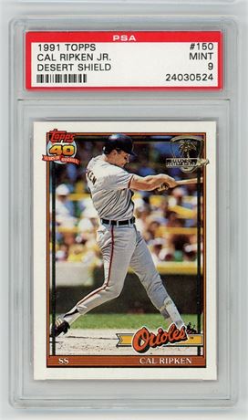 1991 Topps #150 Cal Ripken Jr Desert Shield PSA 9 MINT