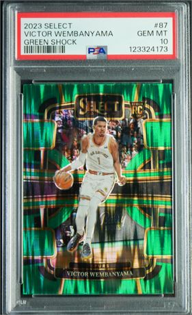 2023 Select #87 Victor Wembanyama Green Shock Prizm RC PSA 10 GEM MINT