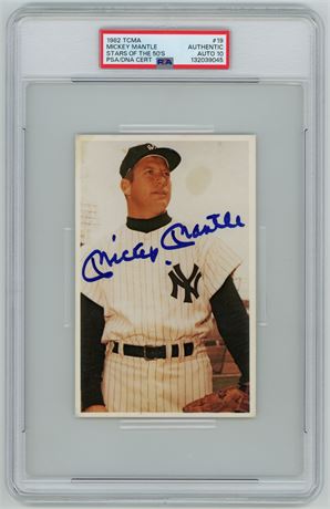 1982 TCMA Mickey Mantle Stars Of The 50's PSA/DNA Certified Authentic Auto 10