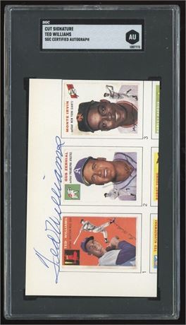 Ted Williams Cut Signature SGC Certified Autograph