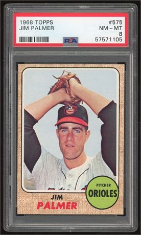 1968 Topps #575 Jim Palmer Hi# PSA 8 NMMT