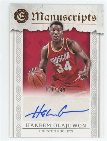 2016-17 Excaliber Manuscripts Hakeem Olajuwon Auto /149