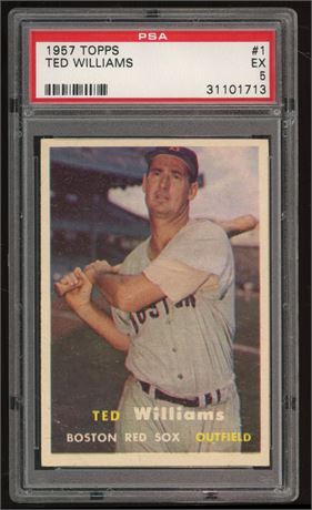 1957 Topps #1 Ted Williams PSA 5 EX Nice L/R Centering