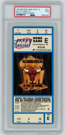 1996 NBA ECSF Game #5 May 14 Michael Jordan 35 Points Bulls-94, Knicks-81 PSA 2