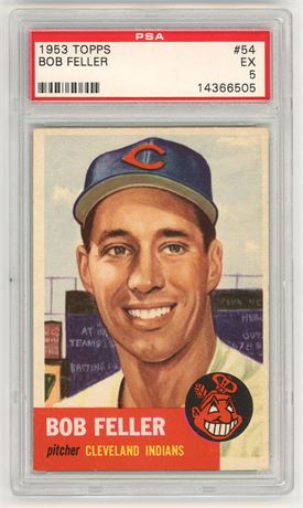 1953 Topps #54 Bob Feller PSA 5 EX