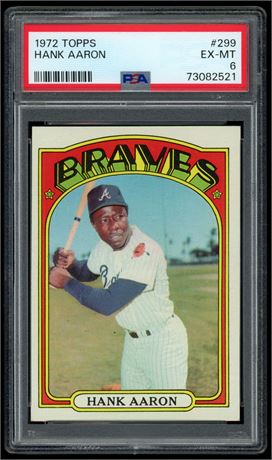 1972 Topps #299 Hank Aaron PSA 6