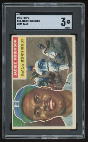 1956 Topps #30 Jackie Robinson Gray Back SGC 3 VG
