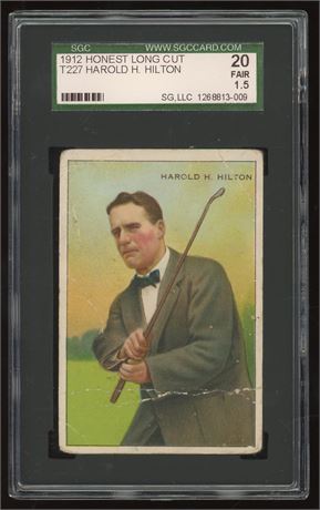 1912 T227 Honest Long Cut Harold H. Hilton SGC 1.5 FAIR