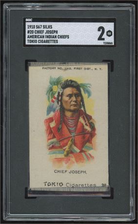 1910 S67 Silks #20 Chief Joseph American Indian Chiefs SGC 2 GOOD