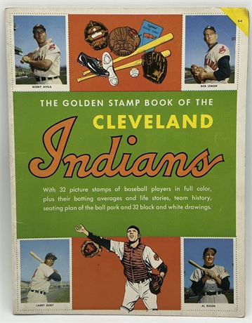 1955 Golden Stamp Book of the Cleveland Indians w/ All Stamps