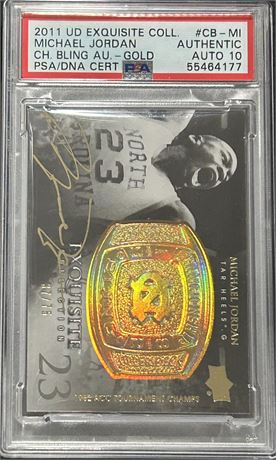 2011 UD Exquisite Bling Auto GOLD Michael Jordan 37/75 PSA AUTH Auto 10