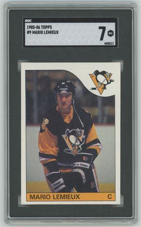 1985 Topps #9 Mario Lemieux RC SGC 7 NM