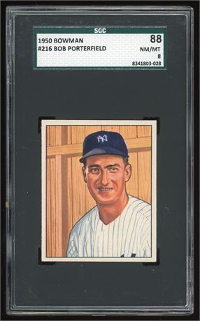 1950 Bowman #216 Bob Porterfield SGC 8 NMMT Pop 5 Highest