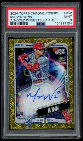 2024 Topps Chrome Cosmic Masyn Winn RC Auto Gold Interstellar Ref 24/50 PSA 9