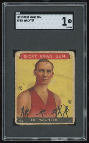1933 Sport Kings Gum #5 Ed Wachter RC SGC 1 POOR
