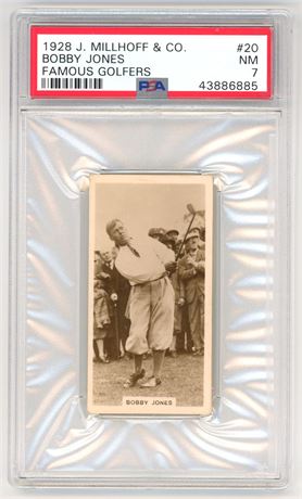 1928 J Millhoff & Co #20 Bobby Jones Famous Golfers PSA 7 NM
