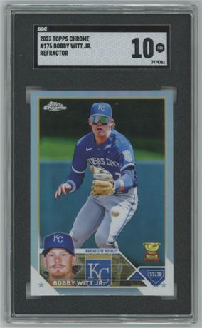 2023 Topps Chrome #176 Bobby Witt Jr. Refractor SGC 10 GEM MINT