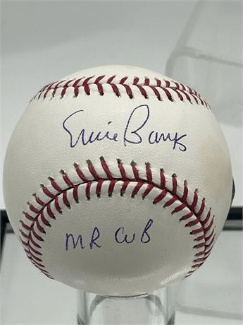 Ernie Banks Signed Official Major League Baseball "Mr Cub" Fanatics (READ)