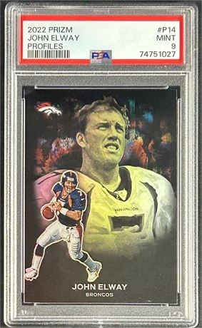 2022 Panini Prizm John Elway Profiles PSA 9 MINT SSP Case Hit