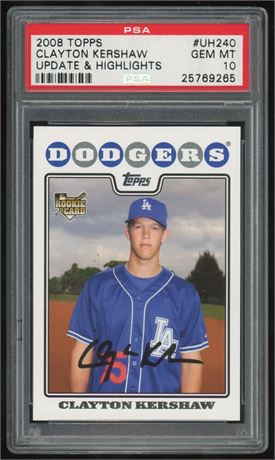 2008 Topps Clayton Kershaw RC Update & Highlights PSA 10 GEM MINT