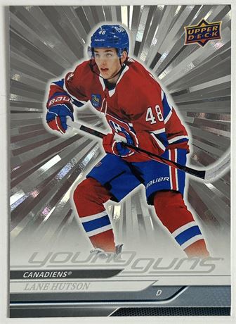 2024 Upper Deck Series 1 Hockey #229 Lane Hutson RC Young Guns Outburst