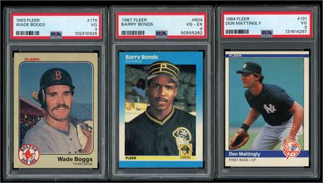 1983-1987 Fleer Boggs/Bonds/Mattingly RCs Low Pop PSA 3&4 Lot (3)