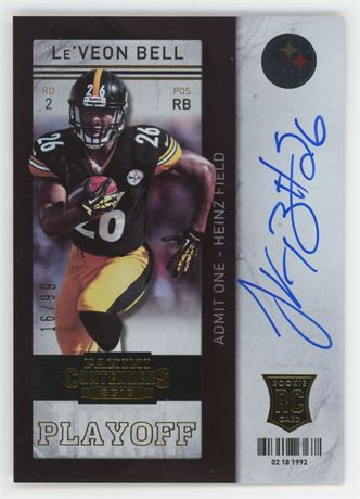2013 Panini Contenders #221 Le'Veon Bell Rookie Ticket 16/99 On Card Auto