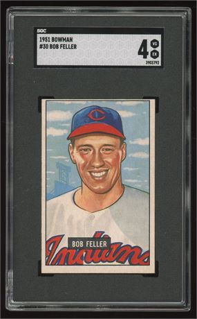 1951 Bowman #30 Bob Feller SGC 4 VGEX