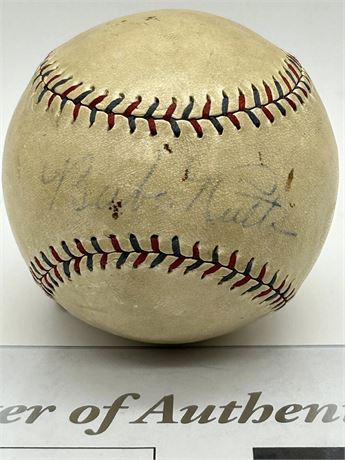 Babe Ruth Autographed 1925-27 Era Official American League Baseball JSA LOA