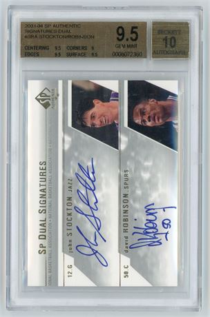 2003 SP Authentic Stockton/Robinson Dual Signatures BGS 9.5 Auto 10