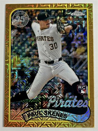 2024 Topps Update 36/50 Paul Skenes 1989 Chrome Gold Refractor
