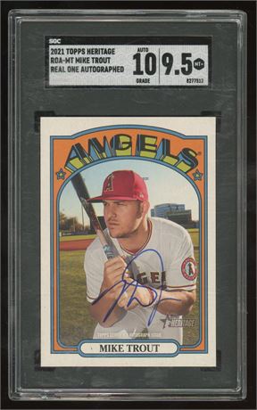 2021 Topps Heritage Mike Trout Real One Autographs SGC 9.5 Auto 10
