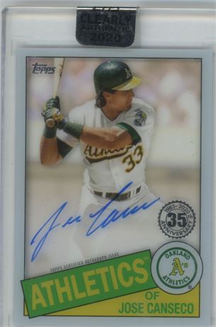 2020 Topps Clearly Authentic Jose Canseco Autograph
