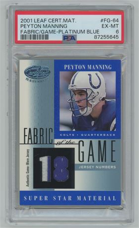 2001 Leaf Certified Materials Payton Manning 12/18 PSA 6 EXMT