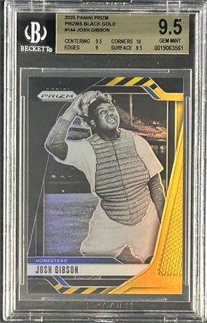 2025 Panini Prizm #144 Josh Gibson Prizms Black Gold 1/5 BGS 9.5 GEM MINT