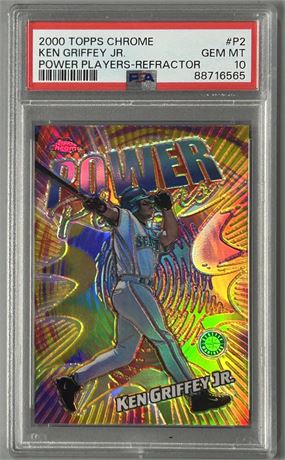 2000 Topps Chrome Ken Griffey Jr Power Players Refractor PSA 10 GEM MINT