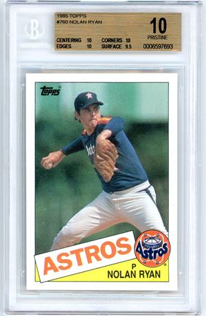 1985 Topps #760 Nolan Ryan BGS 10 PRISTINE