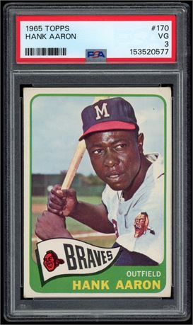 1965 Topps #170 Hank Aaron PSA 3