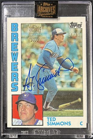 2022 Topps Archives Signature Series Ted Simmons Autograph 86/92
