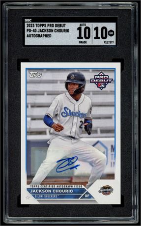 2023 Topps Pro Debut Jackson Chourio Autographed SGC 10 Auto 10
