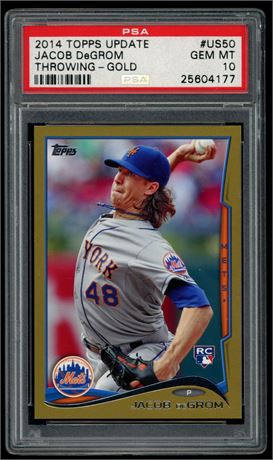2014 Topps Update Jacob DeGrom RC Throwing Gold 1799/2014 PSA 10 GEM MINT
