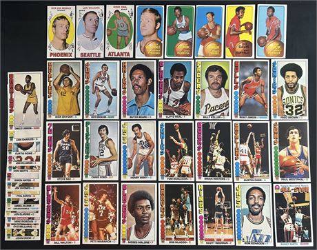 1969-1976 Topps Basketball Lot (43) w/ Stars EX Avg