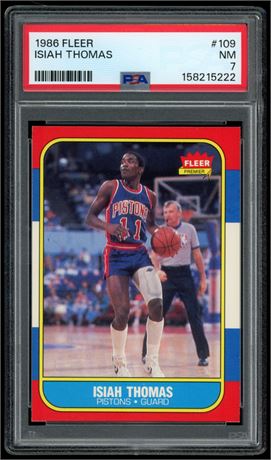 1986 Fleer #109 Isiah Thomas RC PSA 7