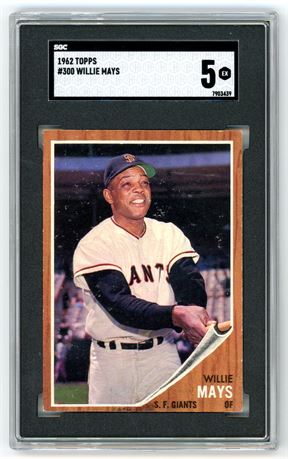 1962 Topps #300 Willie Mays SGC 5 EX