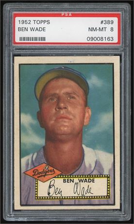 1952 Topps #389 Ben Wade Hi # PSA 8 NMMT Only 5 Higher