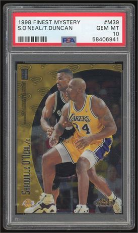 1998 Finest Mystery Shaq/Duncan/Garnett/D Robinson PSA 10 GEM MINT POP 10