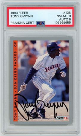 1993 Fleer #138 Tony Gwynn PSA 8 Auto 8