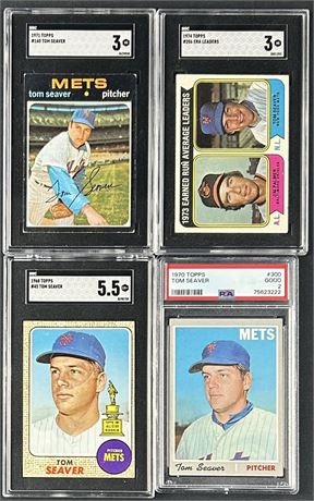 1968-1974 Topps PSA/SGC Graded Tom Seaver Lot (4)